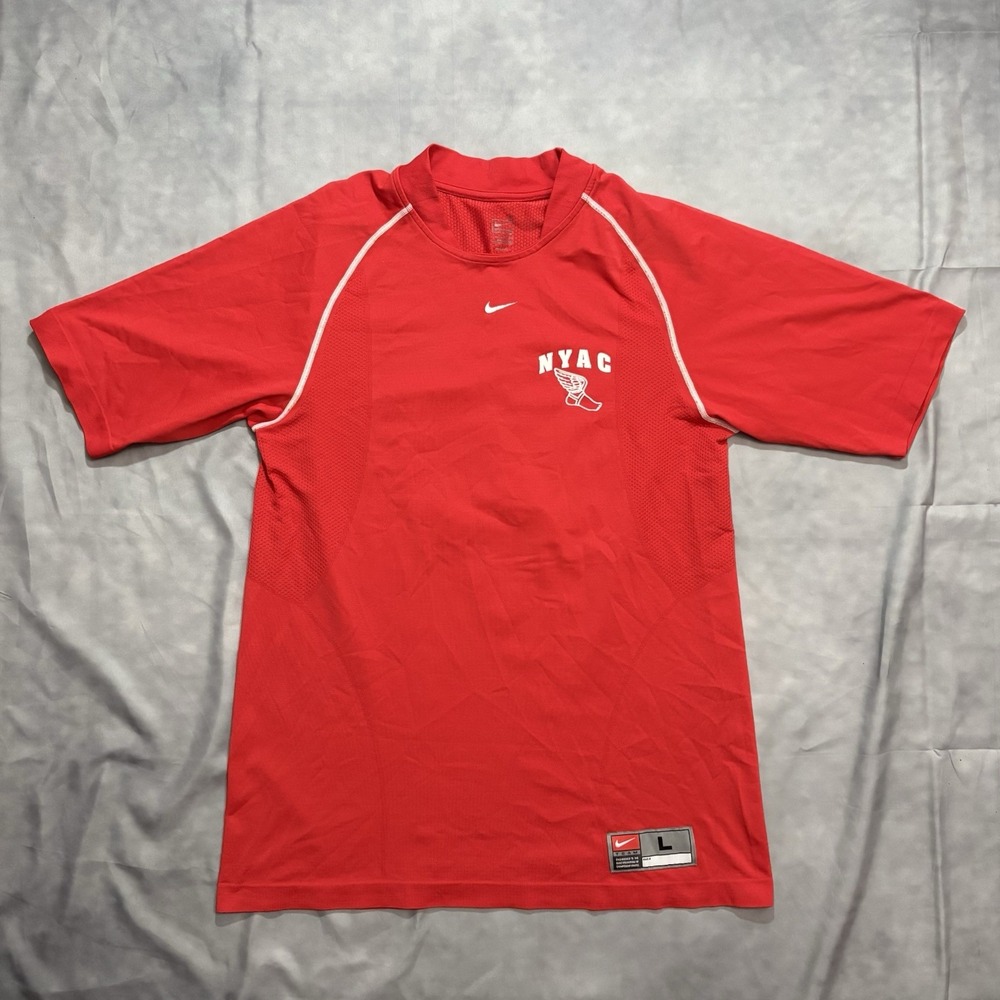 VTG Nike Team NYAC New York Athletic Club Dri Fit Shirt Mens Medium Winged Foot